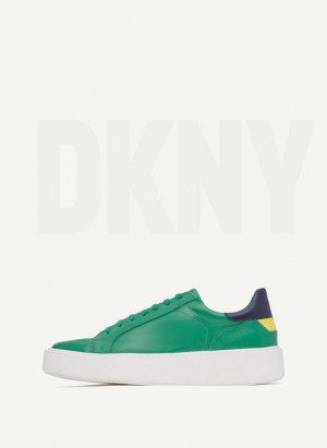 Green DKNY Stacked Court Men's Sneakers | Malaysia_D0704