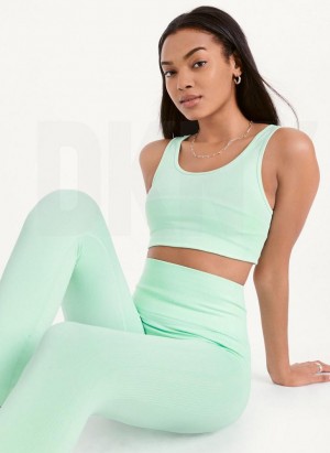 Green DKNY Twill Seamless Women's Leggings | Malaysia_D1471