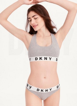 Grey DKNY Cozy Boyfriend Racerback Women's Bras | Malaysia_D1857