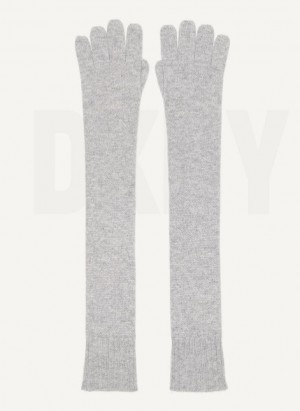 Grey DKNY Elbow Women's Gloves | Malaysia_D1211