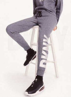 Grey DKNY Exploded Logo Women's Joggers | Malaysia_D1332