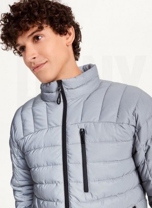 Grey DKNY Packable Men's Puffer Jacket | Malaysia_D1320