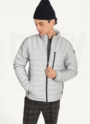 Grey DKNY Packable Men's Puffer Jacket | Malaysia_D1788