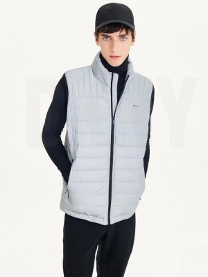 Grey DKNY Packable Quilted Vest Men's Jackets | Malaysia_D1673