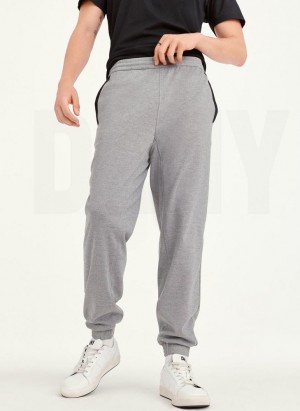 Grey DKNY Polished Men's Pants | Malaysia_D0214