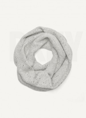 Grey DKNY Pure Donegal Tweed Infinity Women's Scarf | Malaysia_D0426