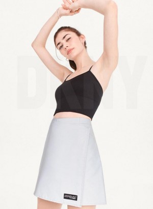 Grey DKNY Reflective Wrap Women's Skirts | Malaysia_D1198