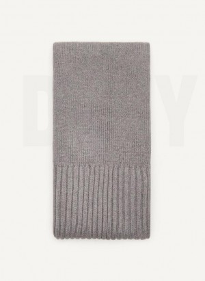 Grey DKNY Rib Knit Oblong Women's Scarf | Malaysia_D0713