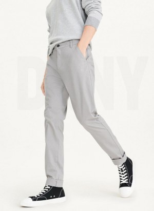 Grey DKNY Skinny Chino Men's Pants | Malaysia_D0555