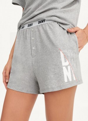 Grey DKNY Sleep Boxer Women's Pajamas | Malaysia_D0143