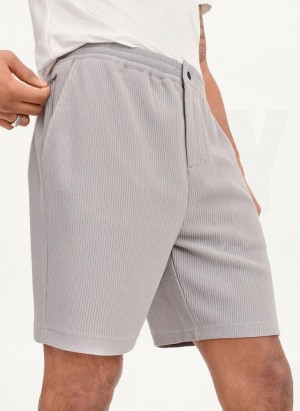 Grey DKNY Vertical Effect Knit Men's Shorts | Malaysia_D1717
