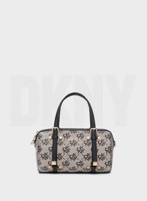 Grey / Black DKNY Bo Town & Country Mini Duffle Women's Crossbody Bags | Malaysia_D1343
