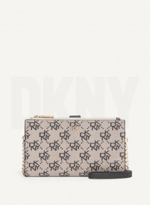 Grey / Black DKNY Bryant Logo Women's Crossbody Bags | Malaysia_D1202