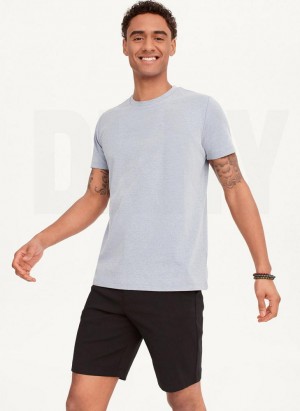 Indigo DKNY Cotton Poly Pique Men's T Shirts | Malaysia_D1222