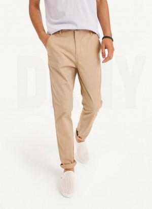 Khaki DKNY Skinny Chino Men's Pants | Malaysia_D1561