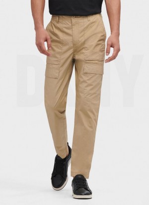 Khaki DKNY Slim Fit Cargo Men's Pants | Malaysia_D1041