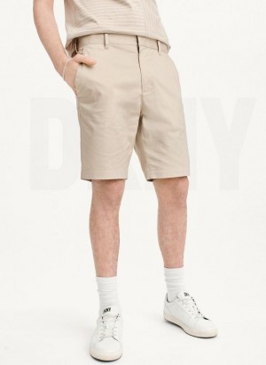 Khaki DKNY Tech Men's Shorts | Malaysia_D1413