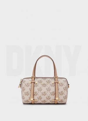 Khaki / Brown DKNY Bo Town & Country Mini Duffle Women's Crossbody Bags | Malaysia_D0360