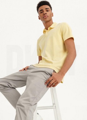 Lemon DKNY Core Pima Cotton Pique Men's Polo Shirts | Malaysia_D1957