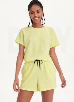 Lemon DKNY Crew Neck Women's Jumpsuit | Malaysia_D0162