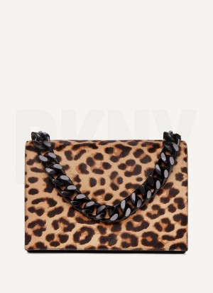 Leopard DKNY Willow Chain Women's Crossbody Bags | Malaysia_D1940