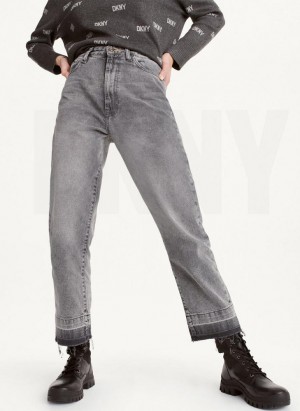 Light Grey Wash DKNY Kent High Rise Straight Leg Women's Jeans | Malaysia_D1790