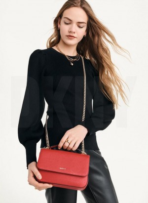 Light Red DKNY Sina Flap Women's Shoulder Bags | Malaysia_D0910