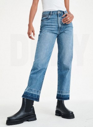 Light Wash DKNY Kent High Rise Straight Leg Women's Jeans | Malaysia_D1590