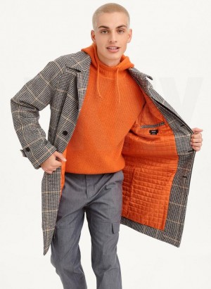 Multicolor DKNY Long Sleeve Oversized Plaid Men's Coats | Malaysia_D0529