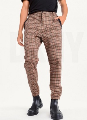Multicolor DKNY Plaid Contrast Cargo Men's Joggers | Malaysia_D0841