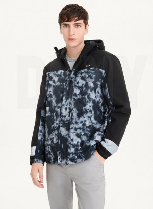 Multicolor DKNY Traveler Hooded Rain Men's Jackets | Malaysia_D0959