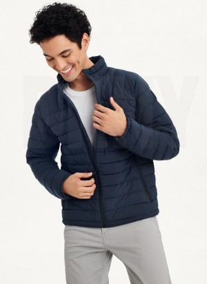 Navy DKNY Packable Men's Puffer Jacket | Malaysia_D1173