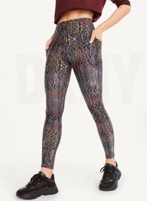 Navy DKNY Printed Women's Leggings | Malaysia_D1141