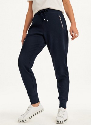 Navy DKNY Pull On Women's Joggers | Malaysia_D1823