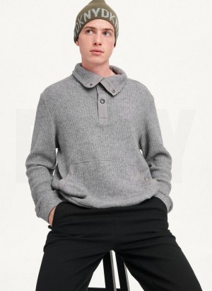 Olive DKNY Brim Logo Men's Beanie | Malaysia_D1761