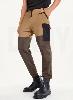 Olive DKNY Colorblock Cargo Men's Joggers | Malaysia_D1429