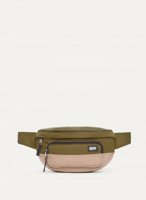 Olive DKNY Colorblock Men's Belt Bags | Malaysia_D1258