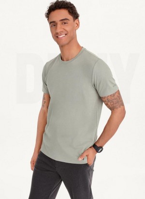 Olive DKNY Cotton Poly Pique Men's T Shirts | Malaysia_D0587