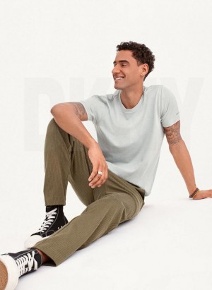 Olive DKNY Knit Texture Men's Pants | Malaysia_D1604