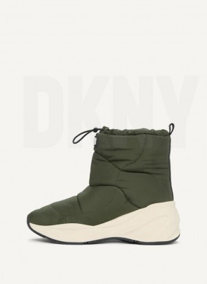 Olive DKNY Puffy Wedge Women's Boots | Malaysia_D1796