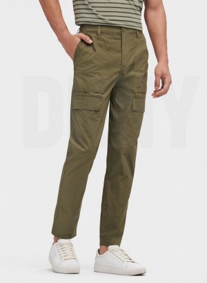 Olive DKNY Slim Fit Cargo Men's Pants | Malaysia_D1687