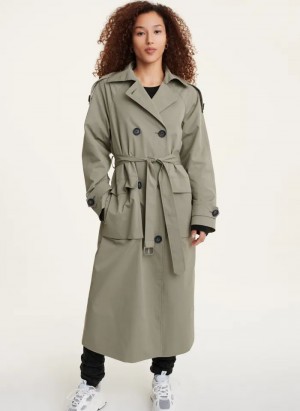 Olive DKNY Trench Women's Coats | Malaysia_D1751