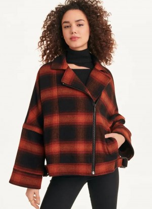 Orange DKNY Long Sleeve Drop Shoulder Women's Jackets | Malaysia_D1609