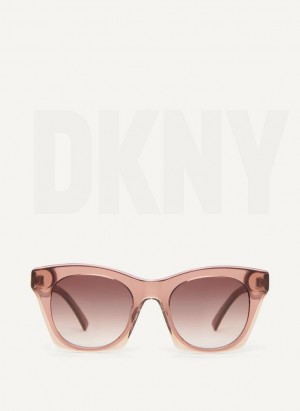 Pink DKNY Cat Eye Women's Sunglasses | Malaysia_D0676
