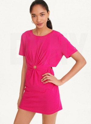 Pink DKNY Cut Out Women's Dress | Malaysia_D0957