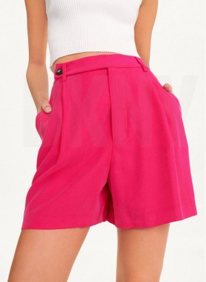 Pink DKNY Frosted Twill Women's Shorts | Malaysia_D1080