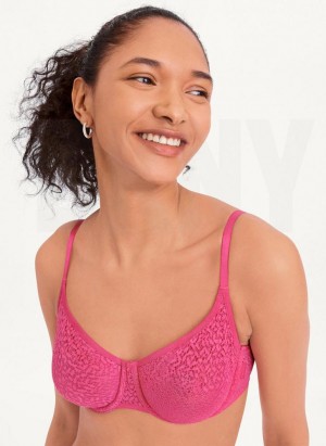 Pink DKNY Modern Lace Demi Women's Bras | Malaysia_D1632