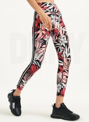 Pink DKNY Printed Women's Leggings | Malaysia_D0182