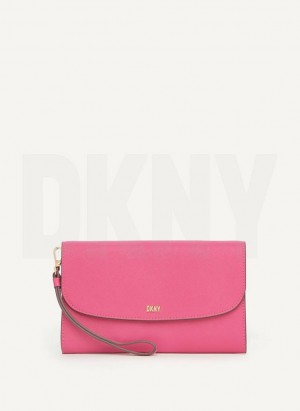 Pink DKNY Sidney On A Chain Women's Wallets | Malaysia_D1073
