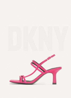 Pink DKNY Strappy Women's Heels | Malaysia_D0276